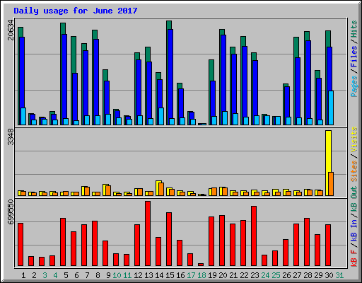 Daily usage for June 2017