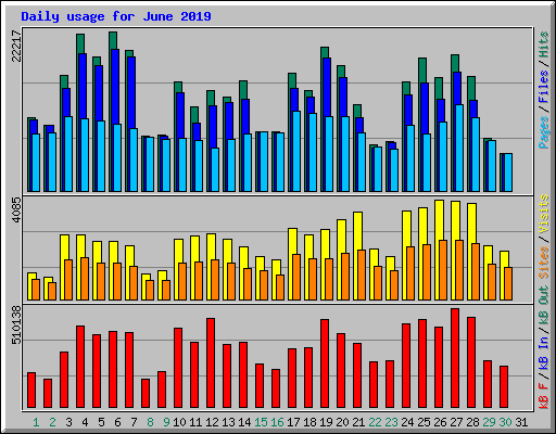 Daily usage for June 2019