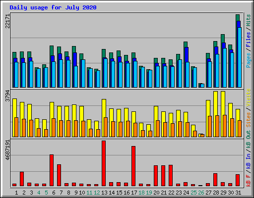 Daily usage for July 2020