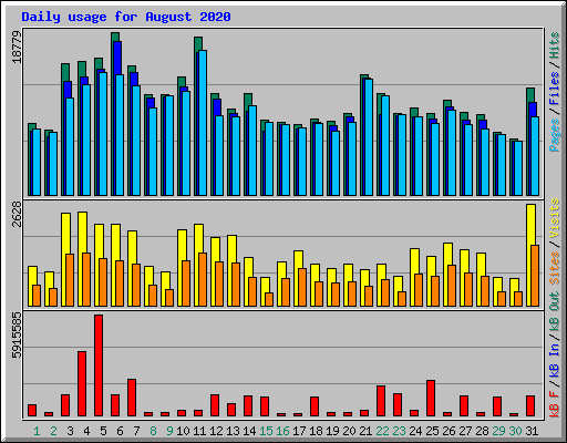 Daily usage for August 2020