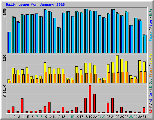 Daily usage for January 2023