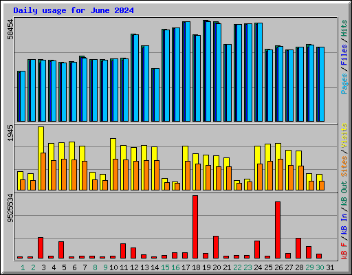 Daily usage for June 2024