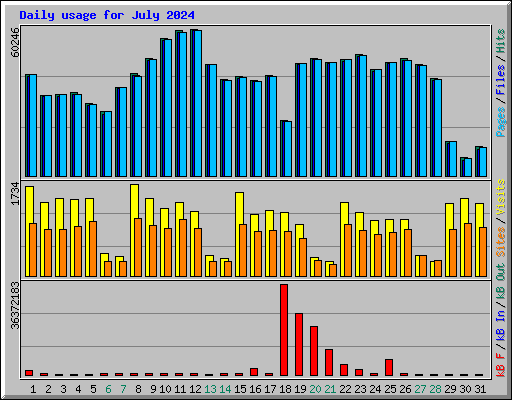 Daily usage for July 2024