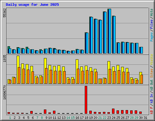 Daily usage for June 2025