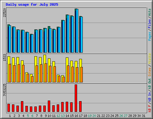 Daily usage for July 2025