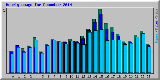 Hourly usage for December 2014