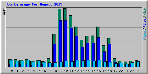 Hourly usage for August 2015