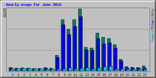 Hourly usage for June 2016