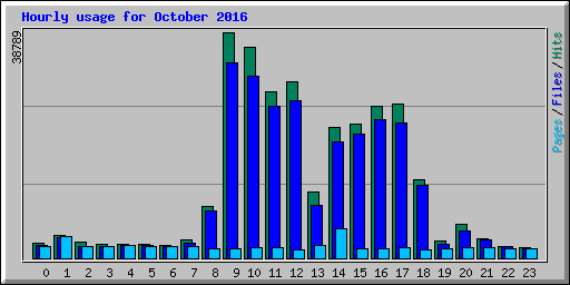 Hourly usage for October 2016