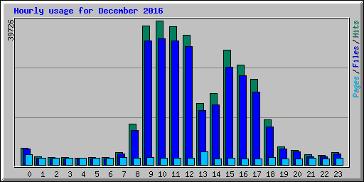 Hourly usage for December 2016