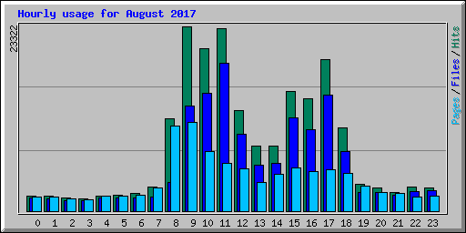 Hourly usage for August 2017