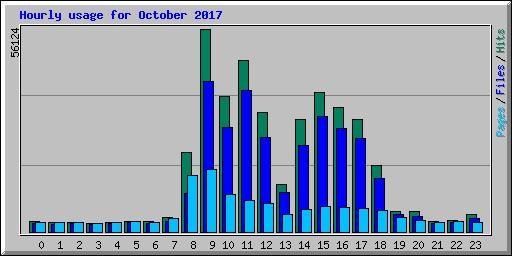 Hourly usage for October 2017