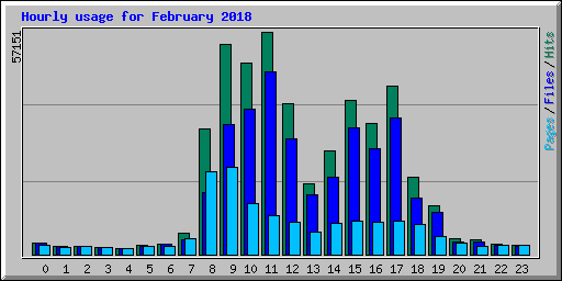 Hourly usage for February 2018