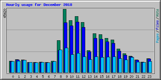 Hourly usage for December 2018