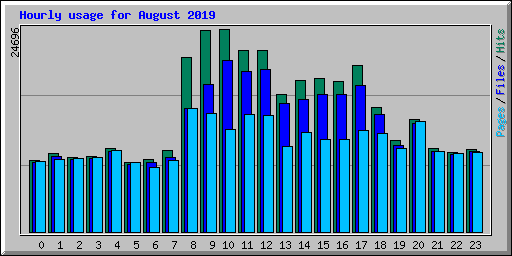 Hourly usage for August 2019