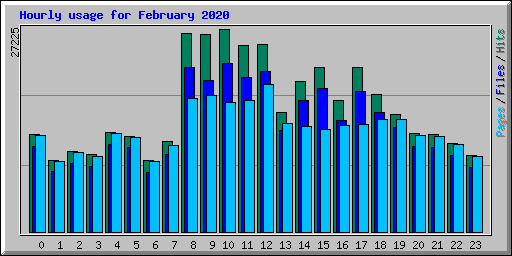 Hourly usage for February 2020