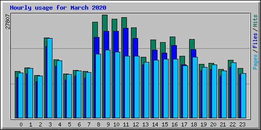 Hourly usage for March 2020