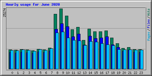 Hourly usage for June 2020