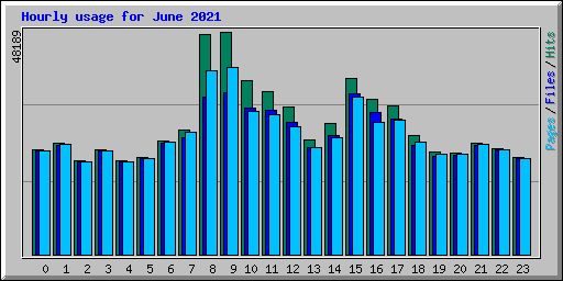 Hourly usage for June 2021