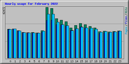 Hourly usage for February 2022