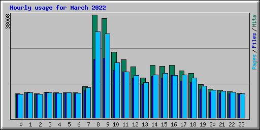 Hourly usage for March 2022