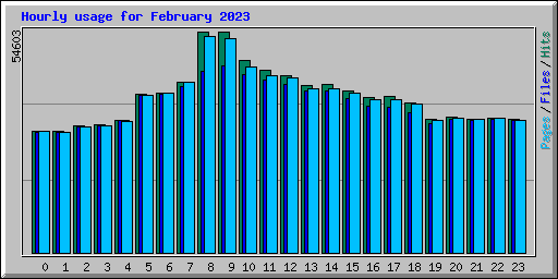 Hourly usage for February 2023