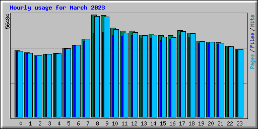 Hourly usage for March 2023