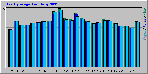 Hourly usage for July 2023