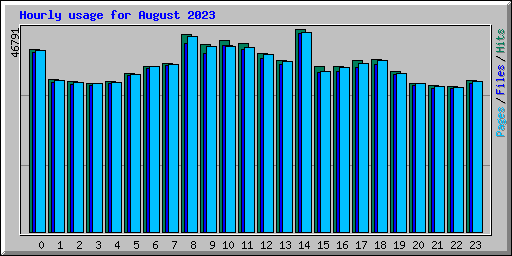 Hourly usage for August 2023